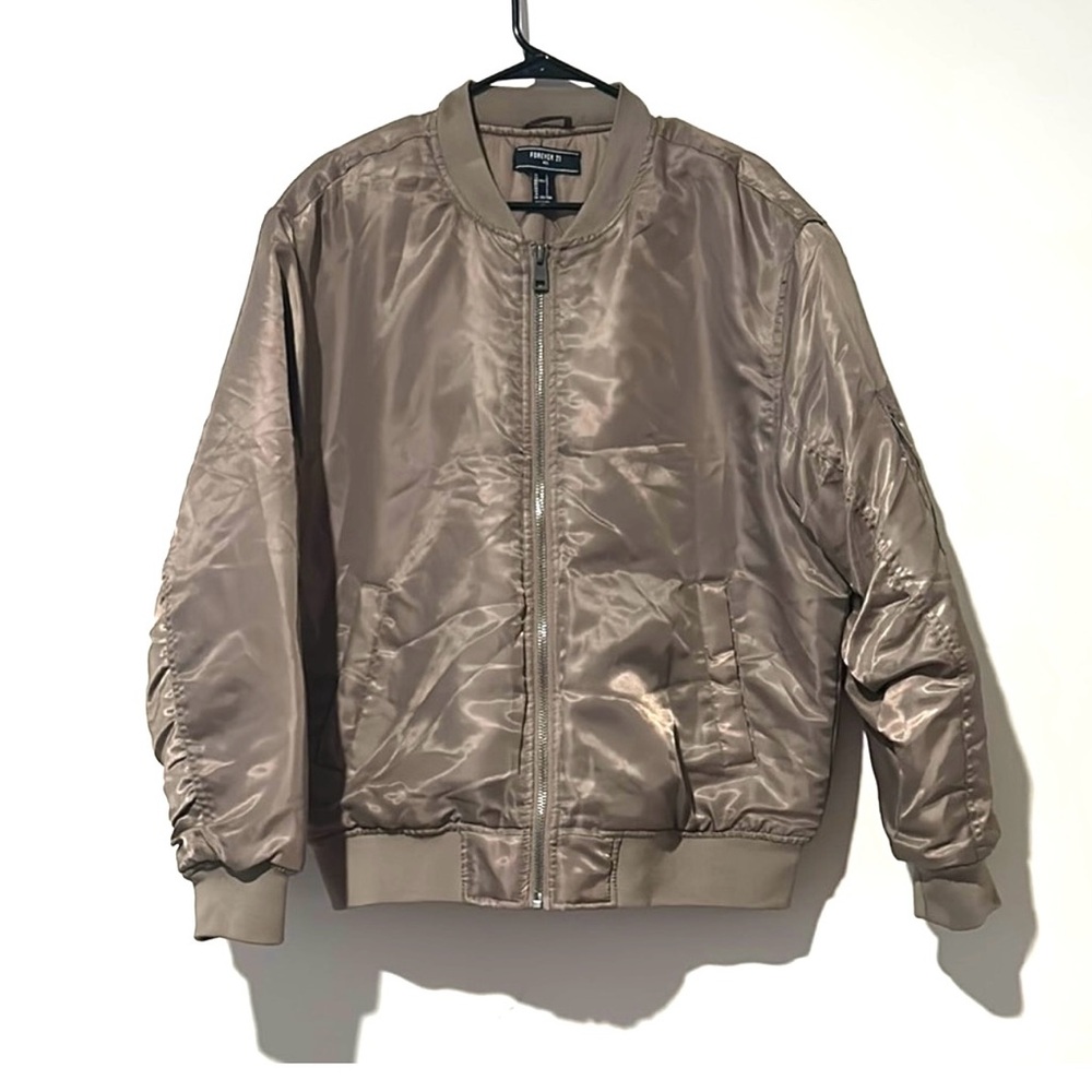 Men's Size L Forever 21 Brown Bomber Jacket
